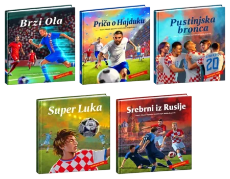 Paket A5 – pet slikovnica: Brzi Ola, Priča o Hajduku, Pustinjska bronca, Super Luka i Srebrni iz Rusije
